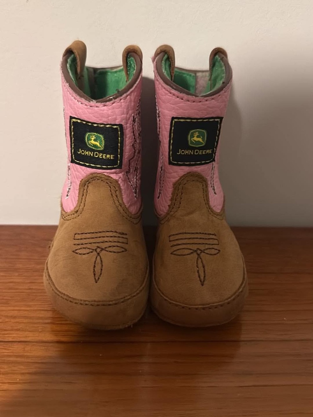 John Deere Pink and Brown Toddler Cowboy Boots